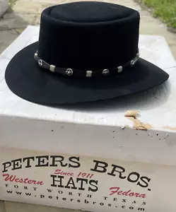 MENS PETERS BROS 5X Size 7 Beaver Cattleman's Western Hat Fort Worth Texas - Picture 1 of 13