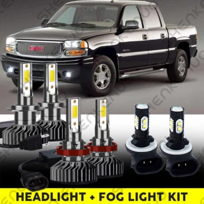 Para GMC Sonoma 1998-2004 - 6000K Faro LED Delantero Alto/Bajo + Kit de Bombillas Antiniebla Foto 1 de 4
