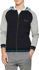 New Hugo Boss mens Athleisure grey black golf tracksuit hooded hoodie top XXL - Picture 1 of 22