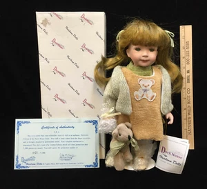 Porcelain Doll Girl Duck House Heirloom Lila Numbered 150/5000 Teddy Bear NOS - Picture 1 of 7
