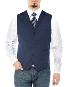 Salvatore Exte Mens Notch Lapel Casual Vest Modern Fit Dress Suit Waistcoat - Picture 1 of 2