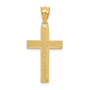 Real 14kt Yellow Gold Cross Pendant - Picture 1 of 6