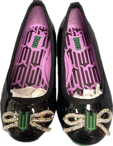 Wicked Movie Toddler Flat Embellished Ballet Shoes patent Black SZ 9T NWOT - Picture 1 of 3