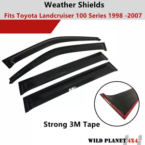 Weather Shields for Toyota Landcruiser 100 Series 98-07 SUV Wagon Window Visors - Picture 1 of 5