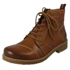 Damen Rieker Stiefeletten '73501' braun Synthetik warm gefüttert Schnür- & Reißverschluss - Bild 1 von 18