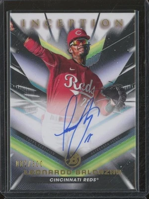 2023 Bowman Inception LEONARDO BALCAZAR Prospect Auto /300 Cincinnati JK308 - Image 1 of 2