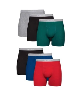 Hanes Mens Cool DRI Boxer Briefs Moisture-Wicking 100% Cotton 6 Pk Small❗️No Tag - Picture 1 of 5