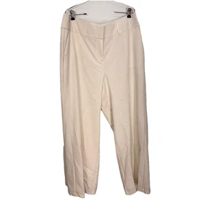 Lane Bryant Ivory Stretch Capris Ankle Pants Plus Womens Size 18 Formal Slacks - Picture 1 of 16