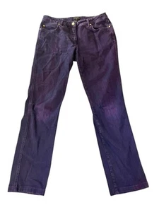 Escada Sport Denim Jeans Pants Purple Size EU 40 US 10 Straight Cotton Designer - Picture 1 of 8