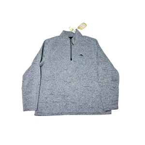 NWT Tommy Bahama Mens 1/4 Zip Pullover Sweater Buccaneer Blue Heather Knit M - Picture 1 of 9