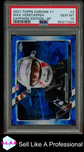 MAX VERSTAPPEN SAPPHIRE EDITION-SP TOPPS CHROME FORMULA 1 2021 3 PSA 10 - Bild 1 von 2