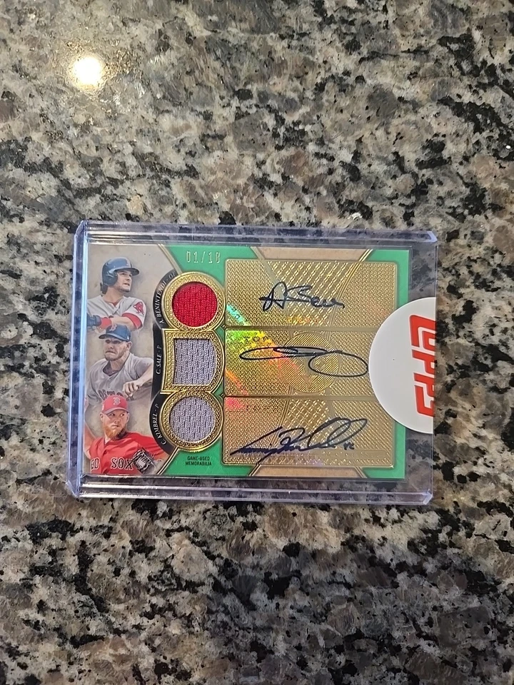 2017 Topps Triple Threads 销售 Benintendi Kimbrel 签名遗物 #1/18 — 第 1/2 张图片