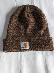Carhartt Adult One Size KnitCuffed Beanie Winter Hat Black/ brown Heather - Picture 1 of 3