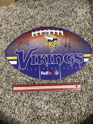 Placa de fútbol americano autógrafa Greg Jenning y Kyle Rudolph Minnesota Vikings Foto 1 de 4
