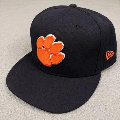 Кепка Clemson Tigers кепка New Era 59FIF темно-синяя облегающая мужская 7 3/4 логотип NCAA Paw - Изображение 1 из 4