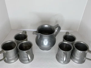 Wilton Columbia Pewter Pitcher And Mug Set Rare Find Used As Decor Very Old! - Picture 1 of 9