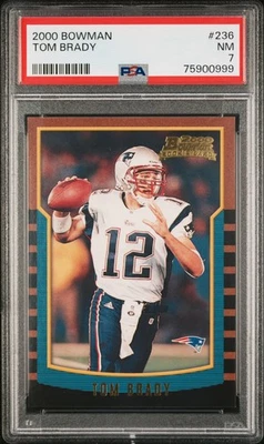 2000 Bowman Tom Brady RC #236 PSA 7 - Image 1 of 2