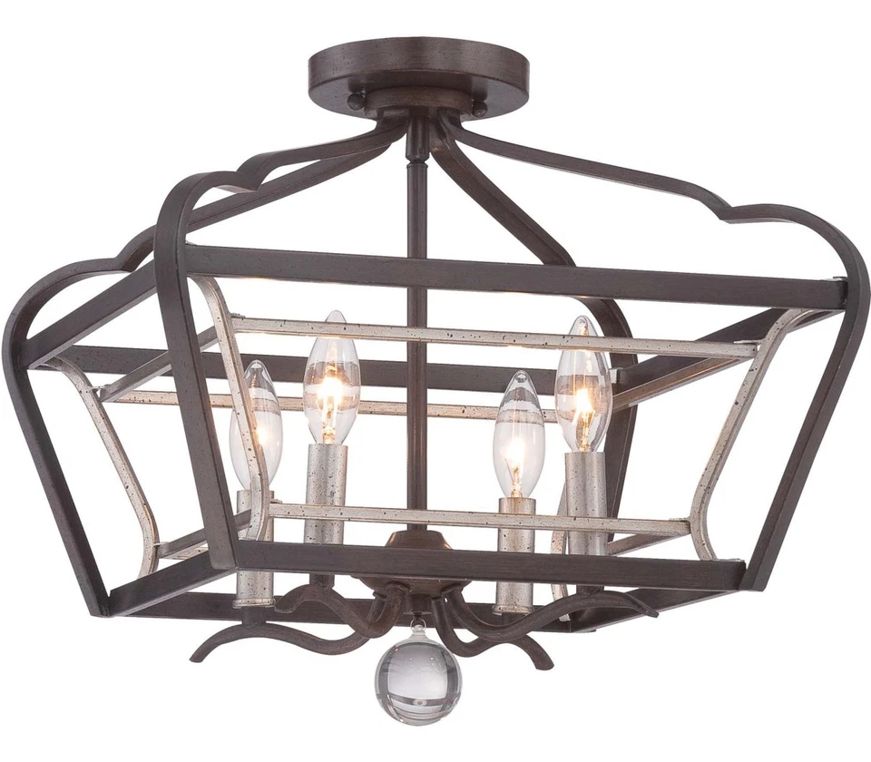 Minka Lavery Astrapia, 4-Light Semi Flush Ceiling, 240 Total Watts Rubbed Sienna - Image 1 of 1