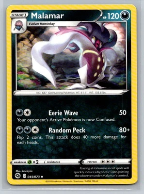 Malamar #45/73 Champion's Path Uncommon - Pokemon Cards G21 - Image 1 of 2