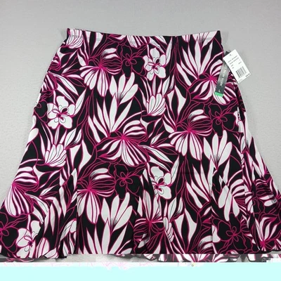 百力纽约裙女式 L 花卉波西米亚多色及膝 — 第 1/4 张图片