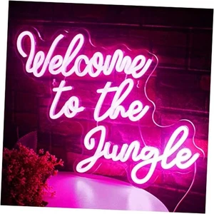 Willkommen im Dschungel Leuchtreklame Pink LED Wort Neonlicht Bunt-A-Dschungel Pink - Bild 1 von 7