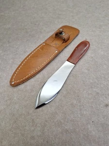 Vintage RARE CATTARAUGUS 7.5" Throwing Knife & Leather Sheath NICE CONDITION - Picture 1 of 15