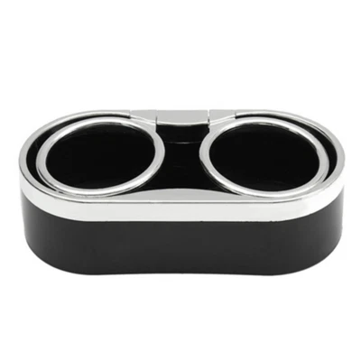 Car Truck Mount Dual Black Cup Holder Drink Bottle Adhesive With Rings Accessory - Image 1 of 4