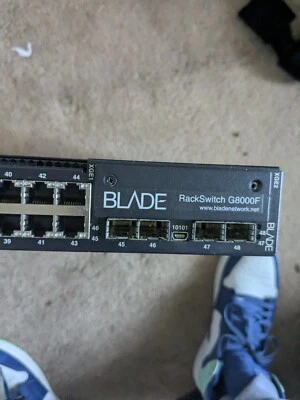 Blade Rackswitch G8000F 48-Port Gigabit 4xSFP Switch Dual PSU 446HC4 - Image 1 of 4