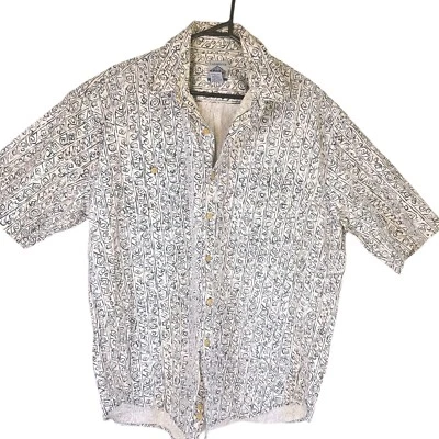 Vintage Cambridge Classics Short Sleeve Shirt Mens Large White Button Up Linen - Image 1 of 4