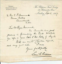 Autographed letter of Rev. Samuel Gosnell Green/The Religious Tract Society 1887