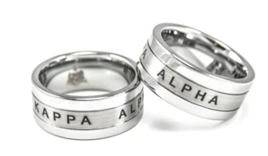 Kappa Alpha Fraternity Tungsten Ring with Laser Etched Letters- **New!! - Picture 1 of 3