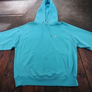 Champion Reverse Weave Hoodie Mens Sz Large Sweater Sweatshirt Light Blue - Picture 1 of 11