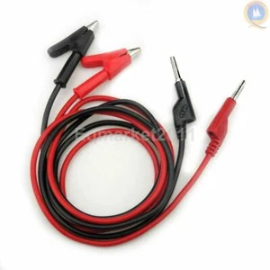 1M Test Lead Set & Alligator Clips 4mm Banana Plug to Crocodile Wire Cable - Picture 1 of 7