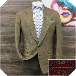 VINTAGE CORBIN Mens Blazer Sport Coat Casual Jacket Size 42R Knit Wool Suit USA - Picture 1 of 12