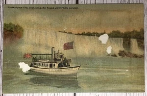 Maid Of The Mist Niagara Falls View From Canada Vintage Postcard - Picture 1 of 2
