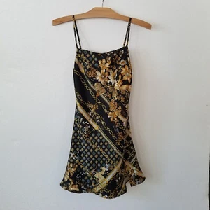 Princess Polly Lucci Womens 0 Slip Dress Mini Spaghetti Straps Satin Black - Picture 1 of 9