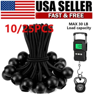 10/25 Stck. 6 Zoll Gummiseil Schwerlast Baldachin Plane Festzurren Schwarz Ball - Bild 1 von 5