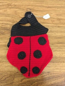 Dog Sweater Hand Made Knit Crochet Ladybug Red Black Pet Fashion Glam Fun Size S - Picture 1 of 7