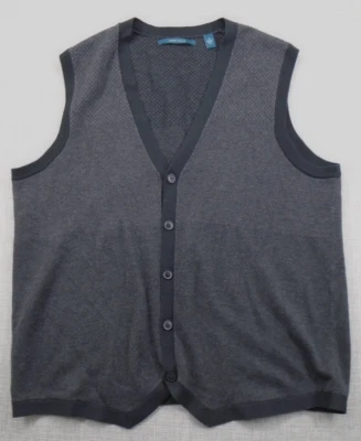 Perry Ellis Sweater Vest Men’s Size Large Tall Dark Grey 20% Wool - Image 1 of 4