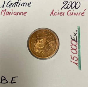 1 CENTIME D'EURO - MARIANNE (15 000 Ex) FRANCE 2000 // Qualité : BELLE EPREUVE - Picture 1 of 1