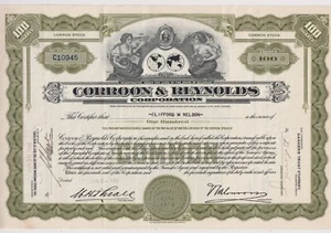 Seguro certificado de acciones de Corroon & Reynolds Corporation - Imagen 1 de 1