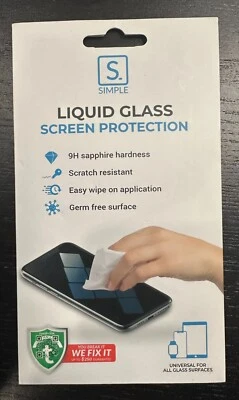 Simple Liquid Glass Screen Protector Easy Wipe On 9H Sapphire Hardness Clear - Image 1 of 2