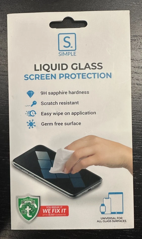 Simple Liquid Glass Screen Protector Easy Wipe On 9H Sapphire Hardness Clear - Image 1 of 2