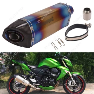 Blue 51mm Exhaust Tail Pipe Motorcycle Titanium Muffler Removable DB Killer 470 - Picture 1 of 7