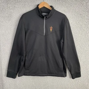 Arizona State Sweatshirt Mens Large Black Nike Golf 1/4 Zip Pullover Mock Neck - Picture 1 of 14