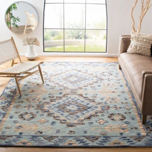 SAFAVIEH Aspen APN504A Handmade Blue / Beige Rug - Picture 1 of 34