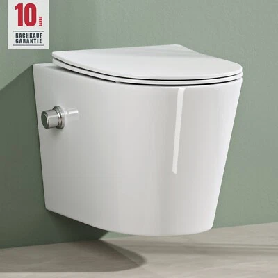 Wand WC spülrandlos Hänge WC spülrandlos mit Bidet-Funktion Silentclose WC-Sitz - Bild 1 von 4