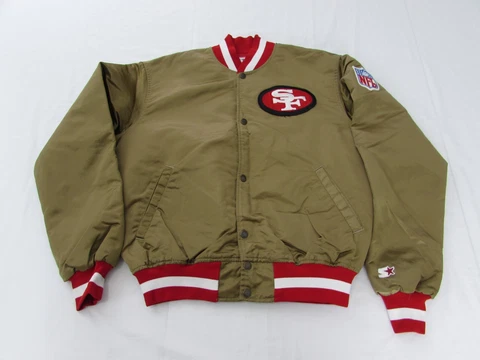 Vintage 90s NFL Starter Pro Line San Francisco 49ers Satin Jacket Size Large Cover
