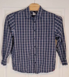 Men's Button-Up Casual Long Sleeve The North Face Blue Plaid Shirt Size Large - Picture 1 of 5