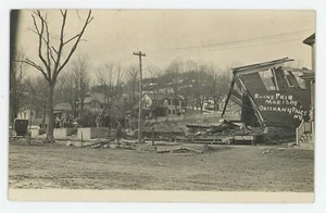 Oriskany Falls, Nueva York (Condado de Oneida) Hotel Ruinas de Incendio 1909 RPPC Foto Historia - Imagen 1 de 2